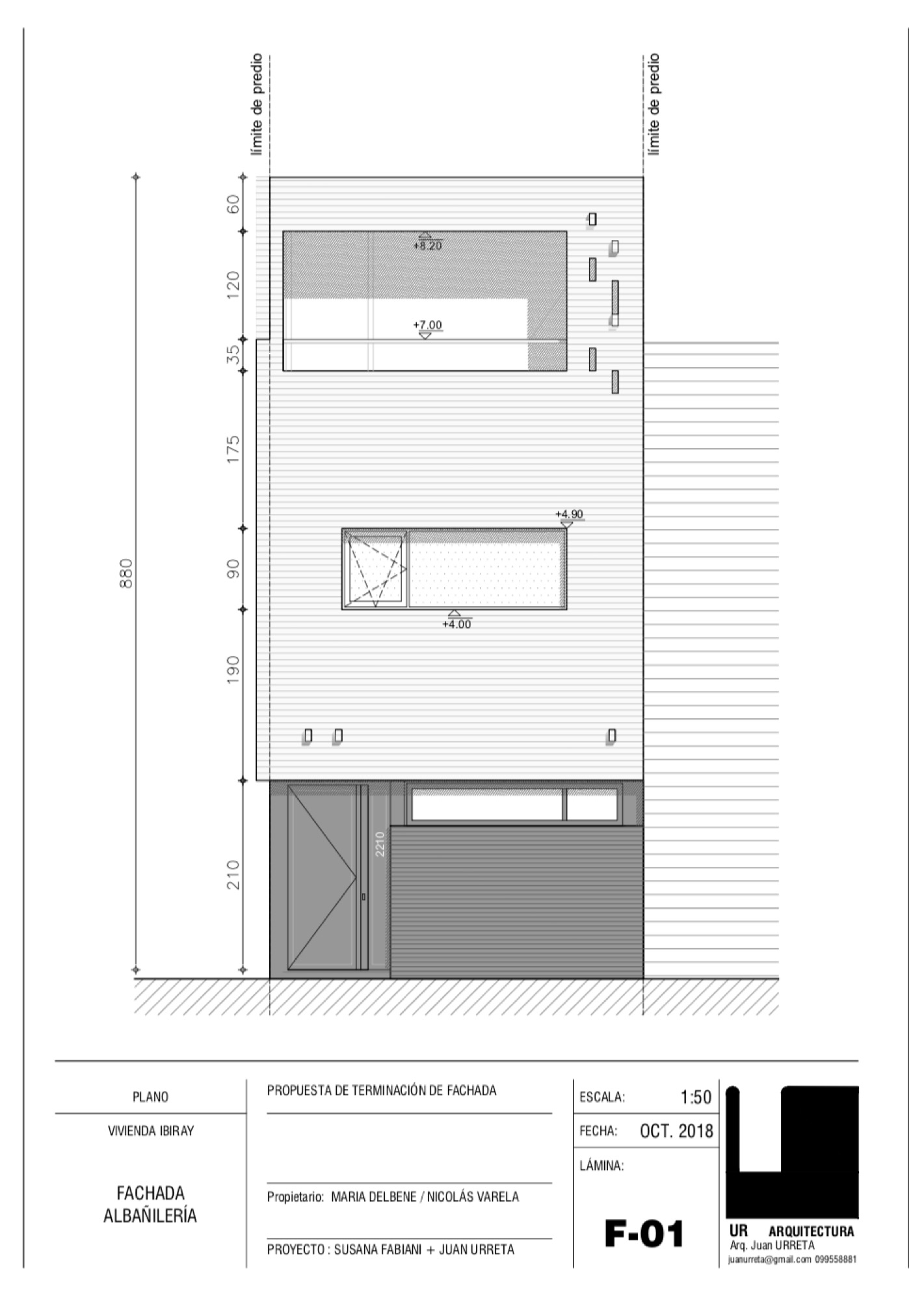 Dibujo de fachada de Casa IB